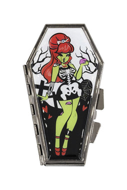 Zombie Girl Standing Coffin Compact Mirror