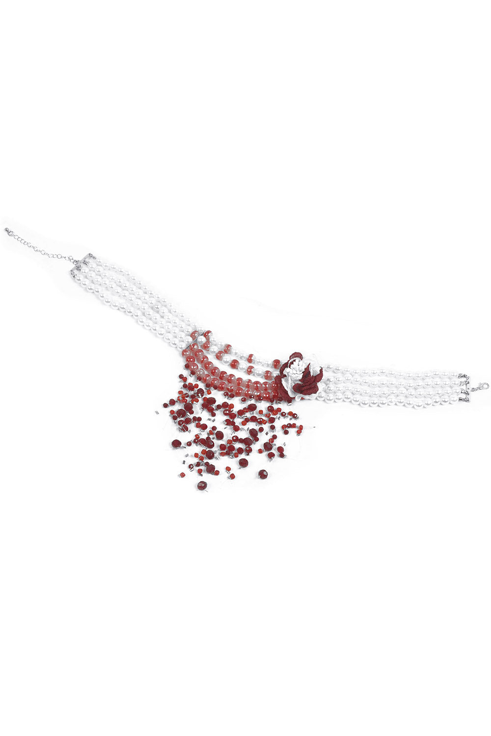 bloody pearl necklace collar choker with flower