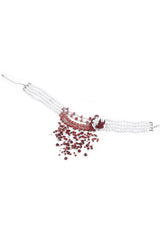 bloody pearl necklace collar choker with flower