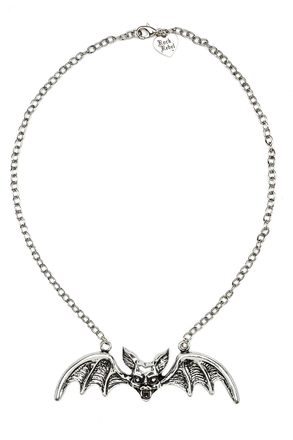 Lily Munster Bat Pendant Necklace [CHROME]