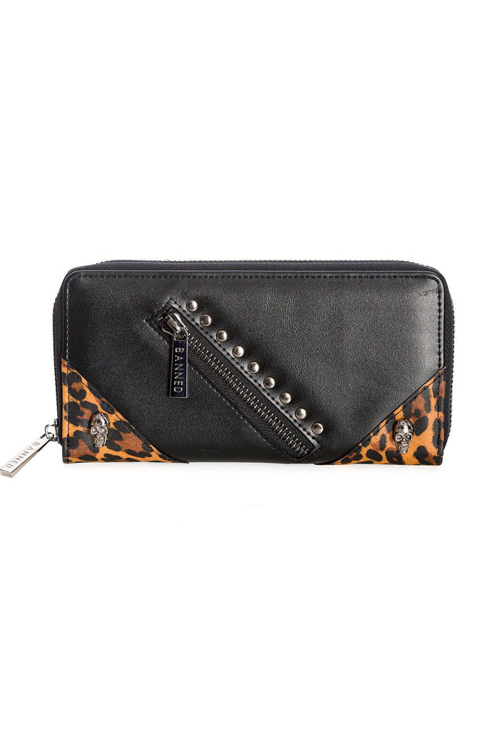 Horror Punk Leopard Wallet [BLACK] - bags & wallets - VampireFreaks - Banned Apparel / Lost Queen