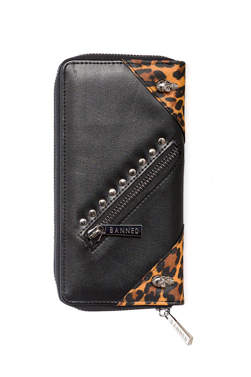 Horror Punk Leopard Wallet [BLACK] - bags & wallets - VampireFreaks - Banned Apparel / Lost Queen