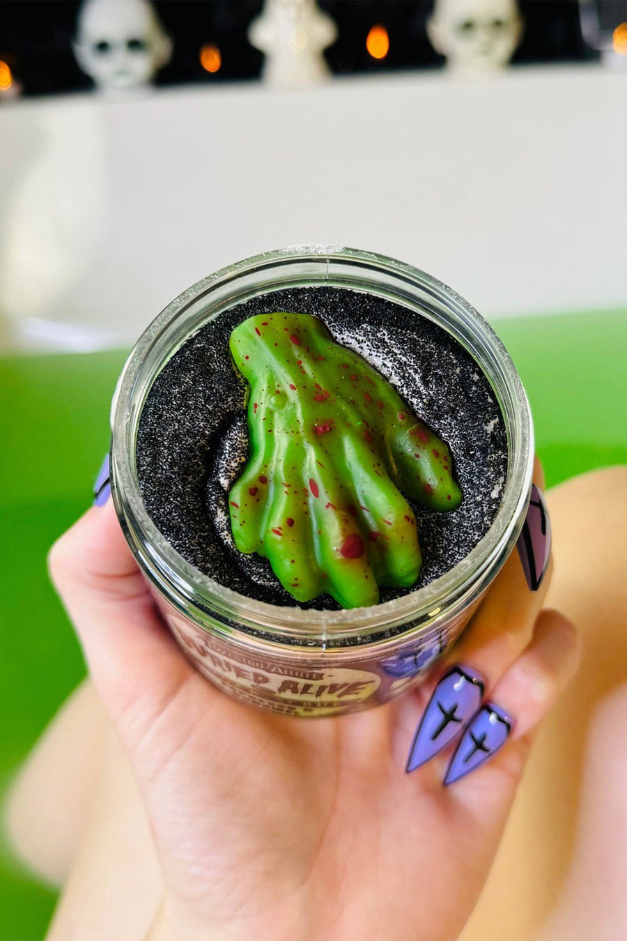 zombie themed halloween body sugar scrub