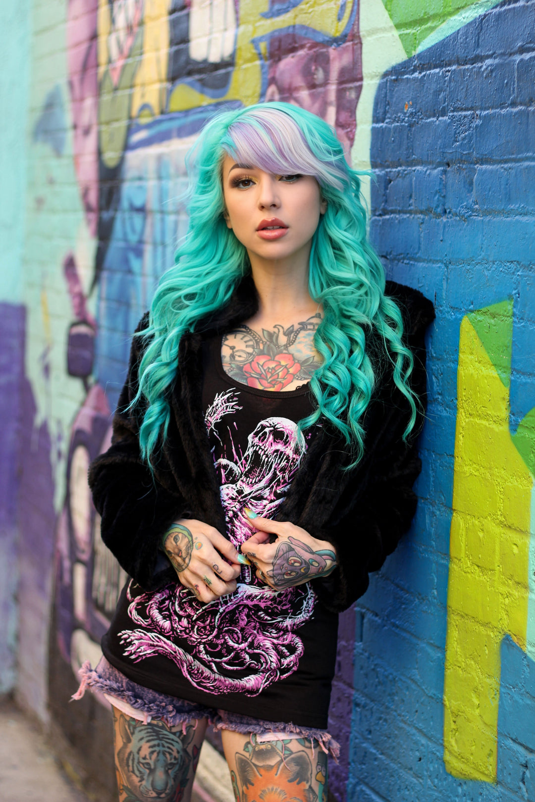 skater pop punk skeleton tank top