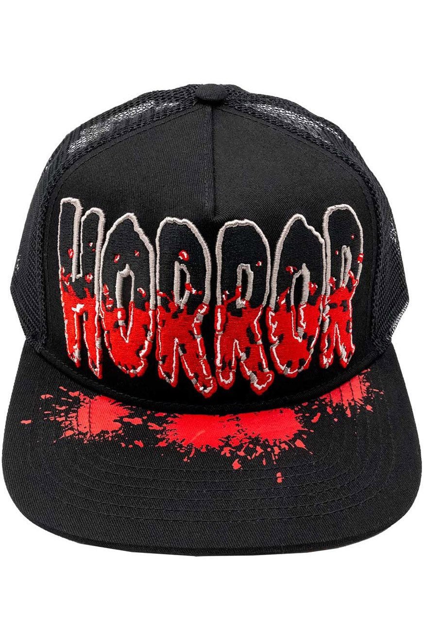 Horror Text Logo Trucker Hat - hats & scarves & headwear - VampireFreaks - Kreepsville