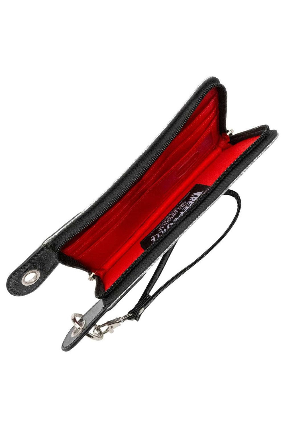 gothic knife-shaped mini purse with inside lining 