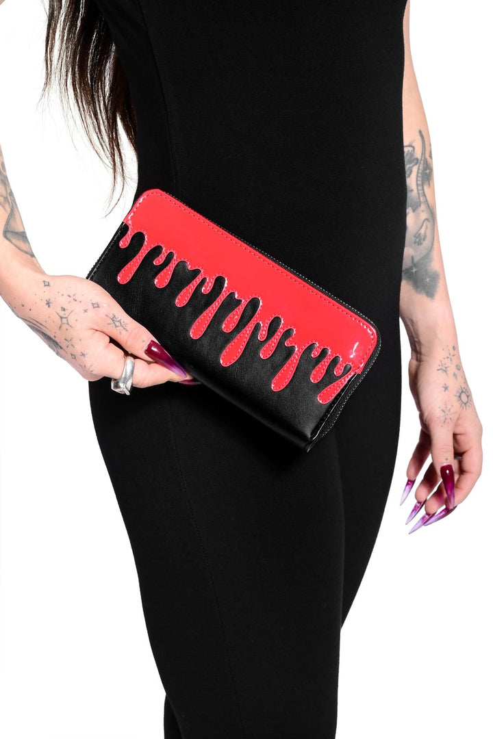 vegan leather halloween blood wallet