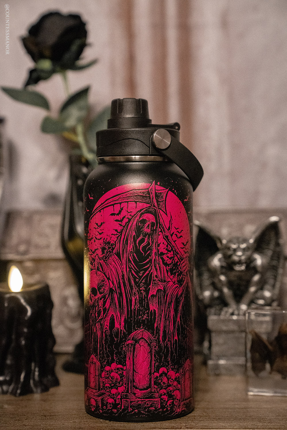 Graveyard Grim Reaper 32 Oz Water Bottle