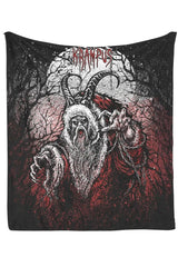 gothic halloween christmas throw fleece krampus blanket 