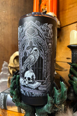 bird skull oddities travel mug