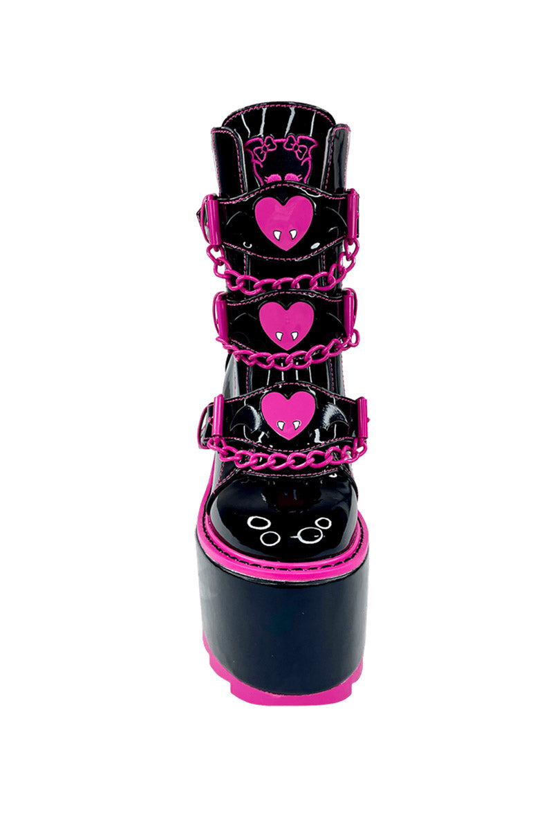 hot pink and black monster high boots