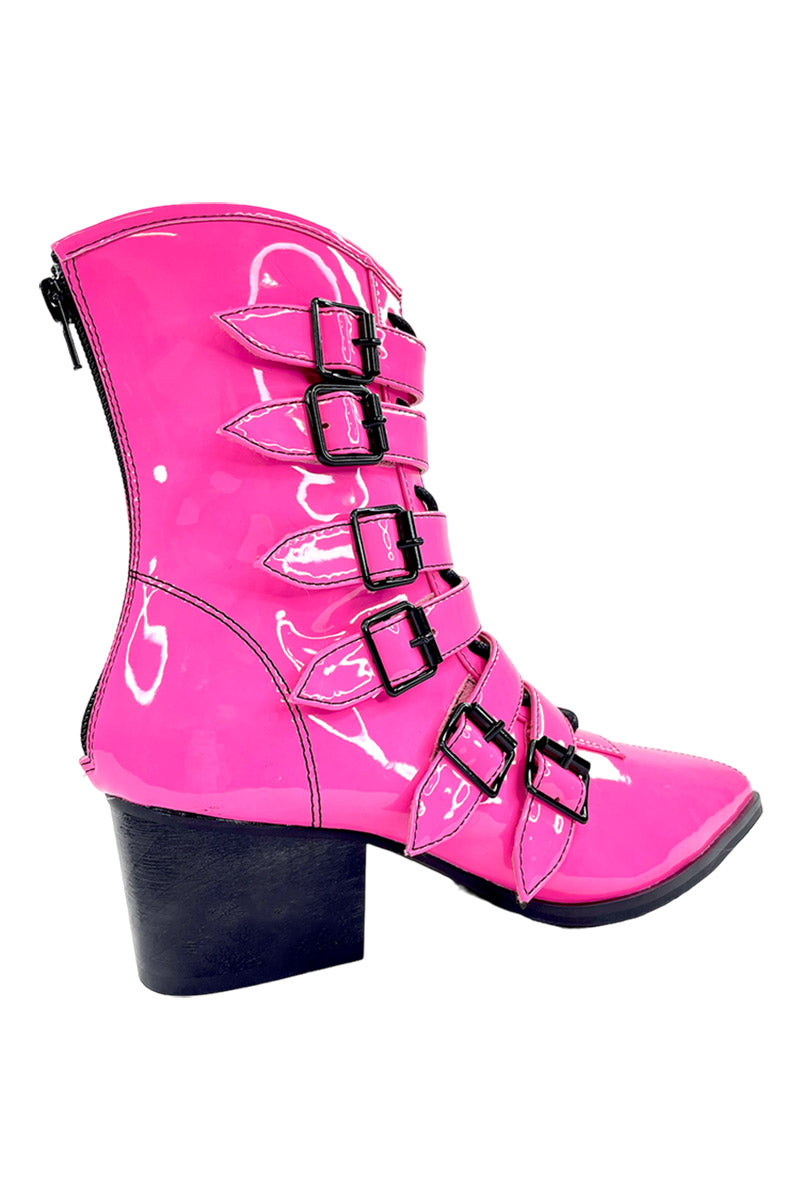 womens hot pink gothic boots