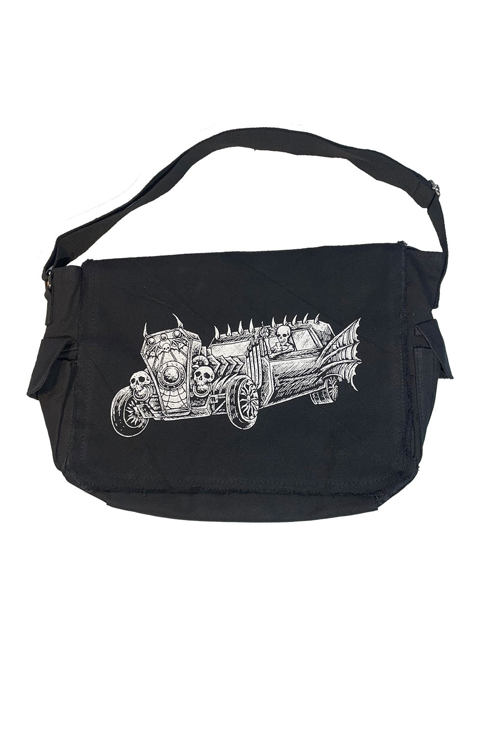 rockabilly hearse messenger bag