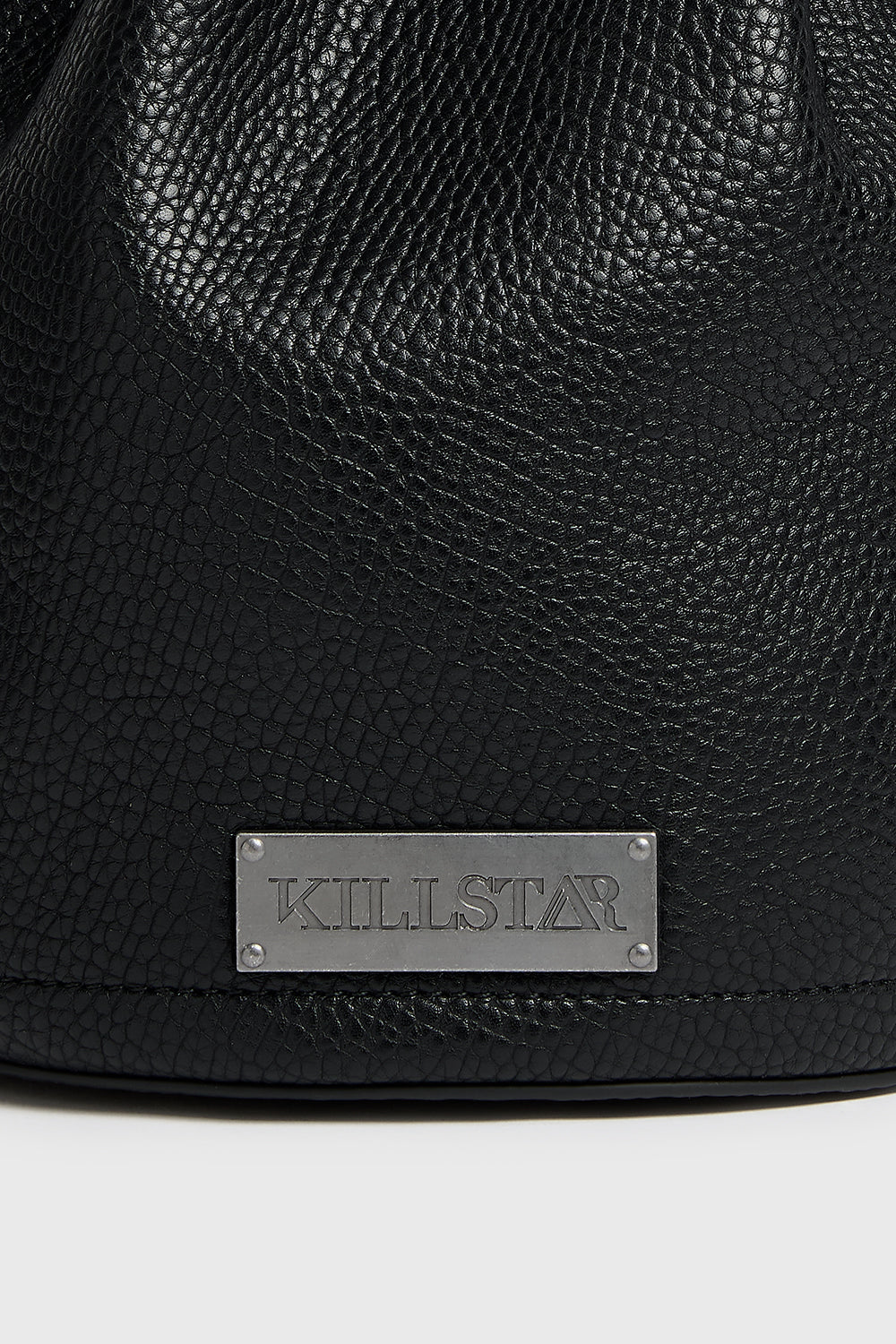 witchy embroidered dark cottagecore bucket bag purse with killstar plaque 