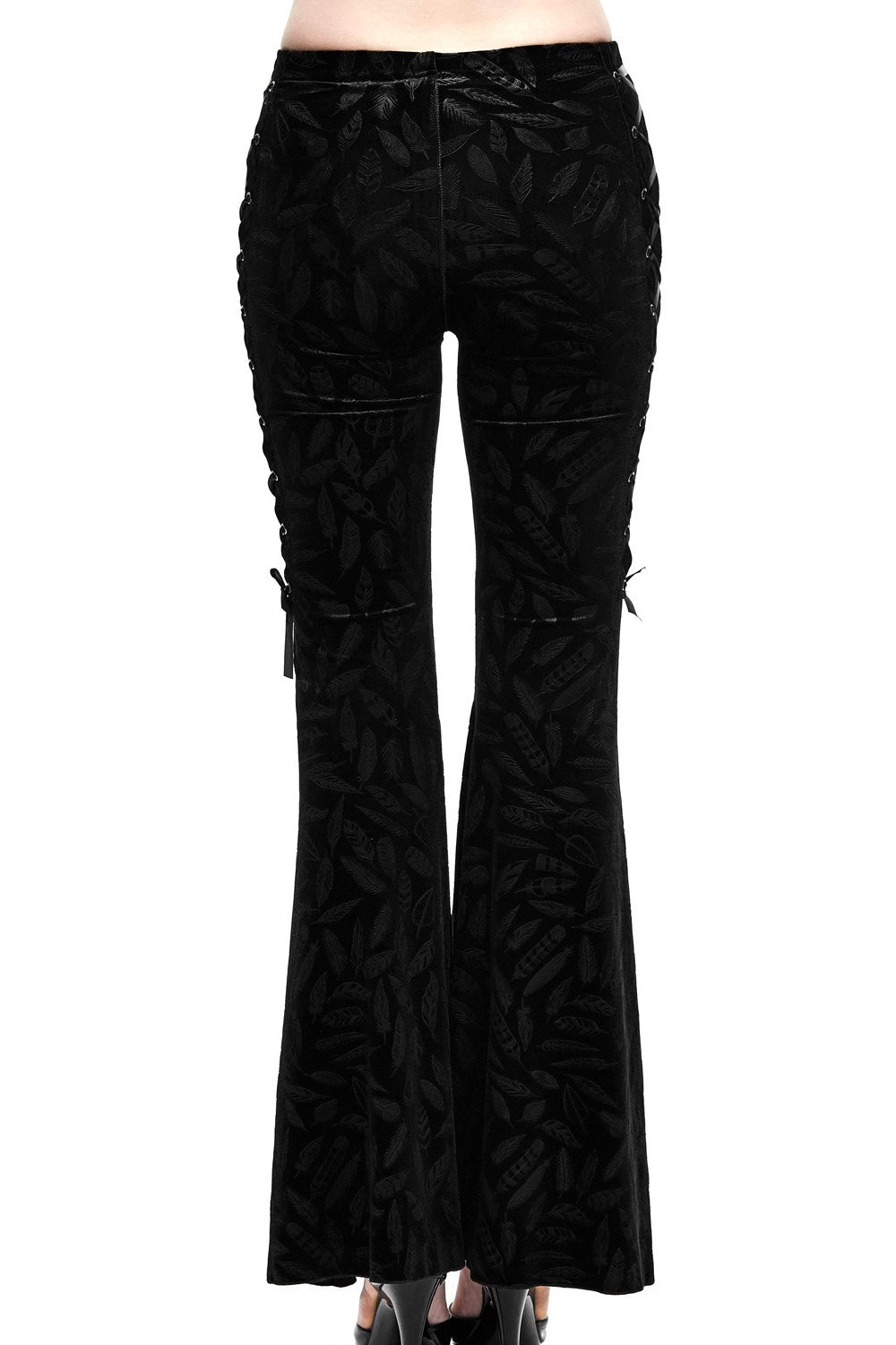 I Had Wings Once Velvet Bell Bottoms - womens bottoms - VampireFreaks - Devil Fashion