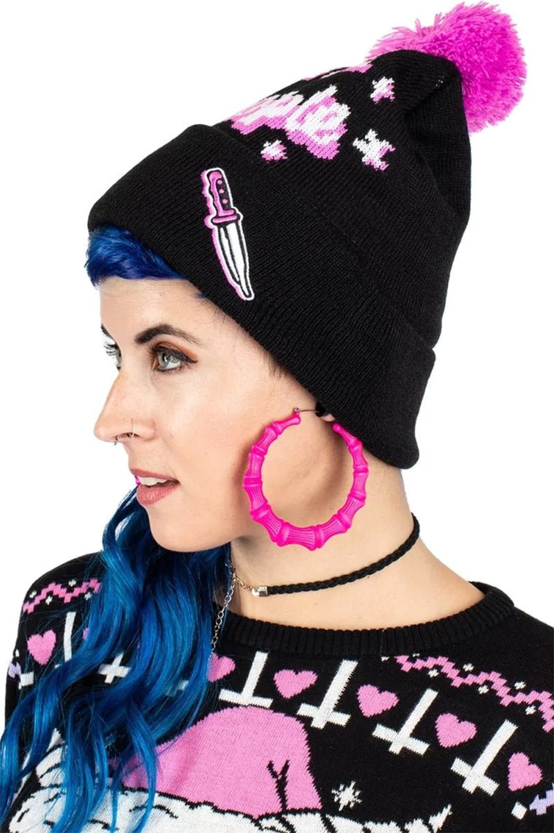 I Hate People Pom Pom Knit Beanie