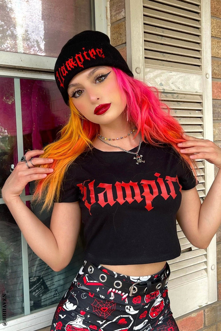 I'm a Vampire Crop Top - womens graphic tees - VampireFreaks - VampireFreaks