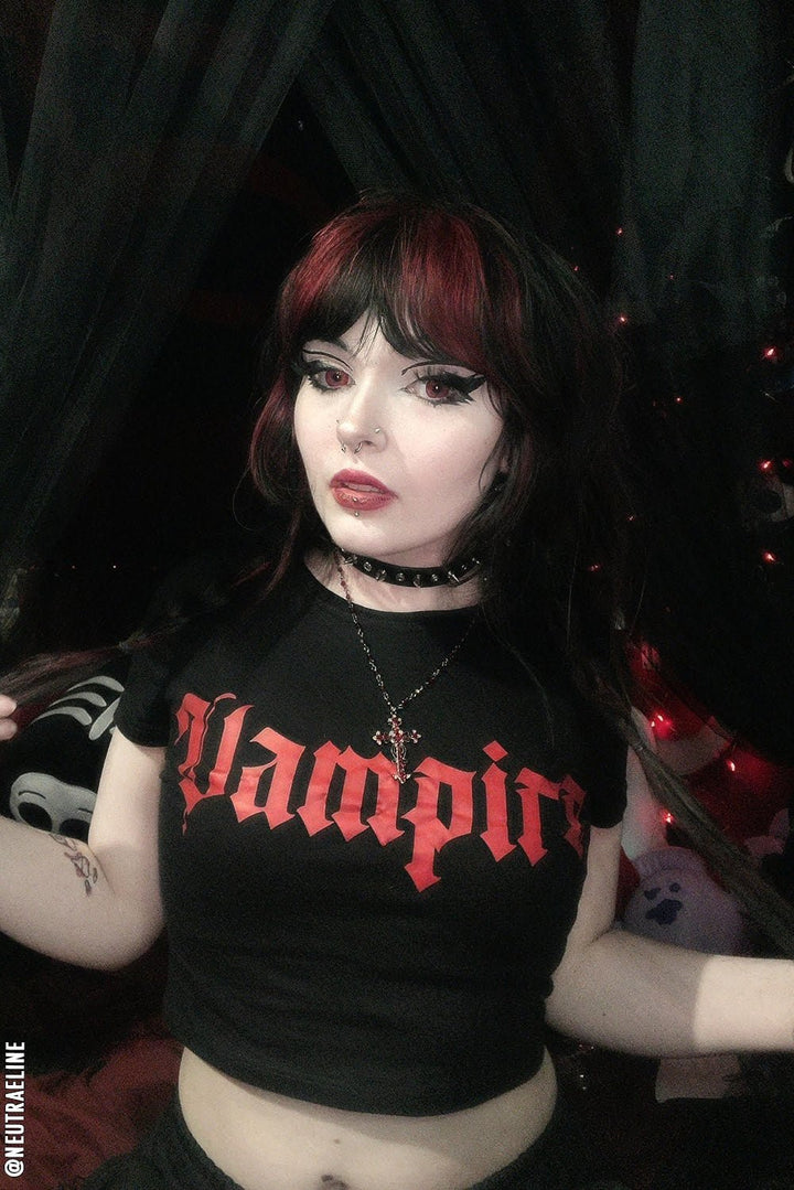 I'm a Vampire Crop Top - womens graphic tees - VampireFreaks - VampireFreaks