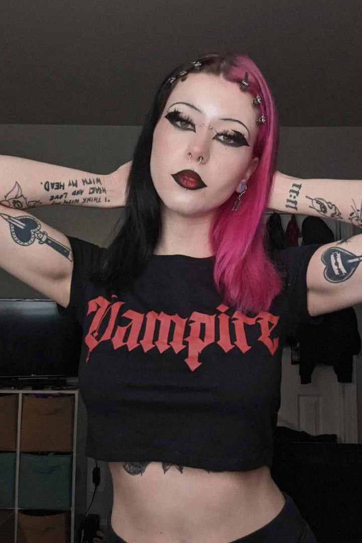 I'm a Vampire Crop Top - womens graphic tees - VampireFreaks - VampireFreaks