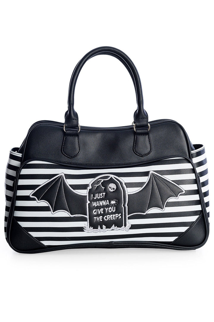 I'm Creepy Striped Bag [BLACK/WHITE] - bags & wallets - VampireFreaks - Banned Apparel / Lost Queen