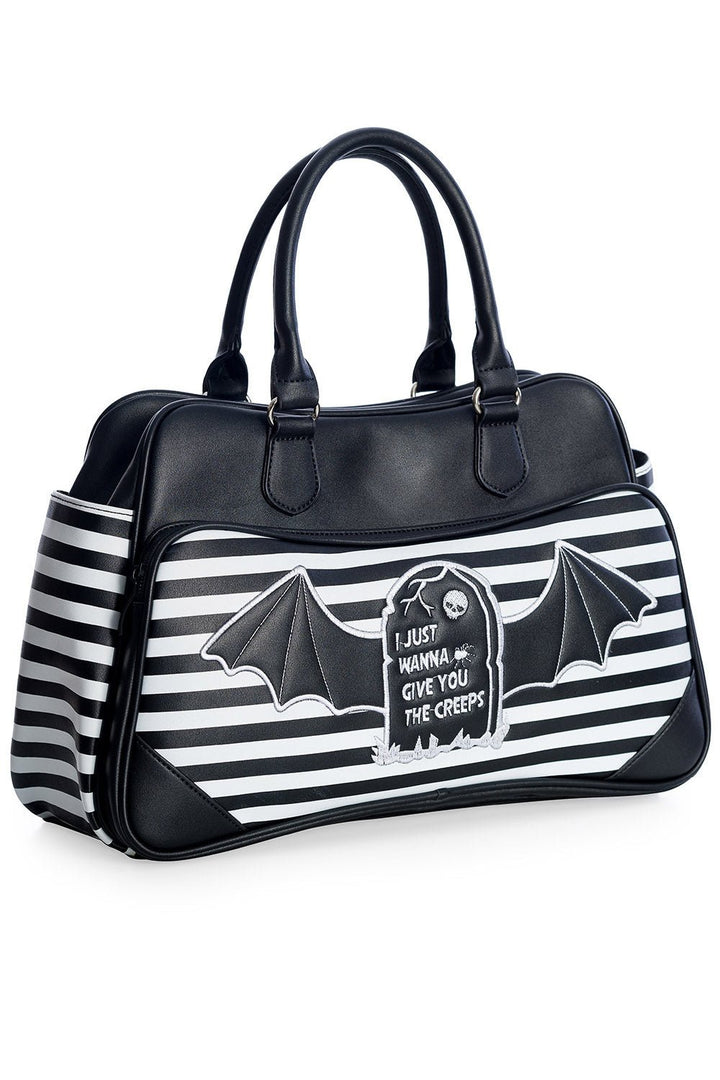 I'm Creepy Striped Bag [BLACK/WHITE] - bags & wallets - VampireFreaks - Banned Apparel / Lost Queen