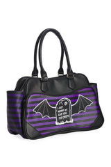 I'm Creepy Striped Bag [Purple/Black] - bags & wallets - VampireFreaks - Banned Apparel / Lost Queen
