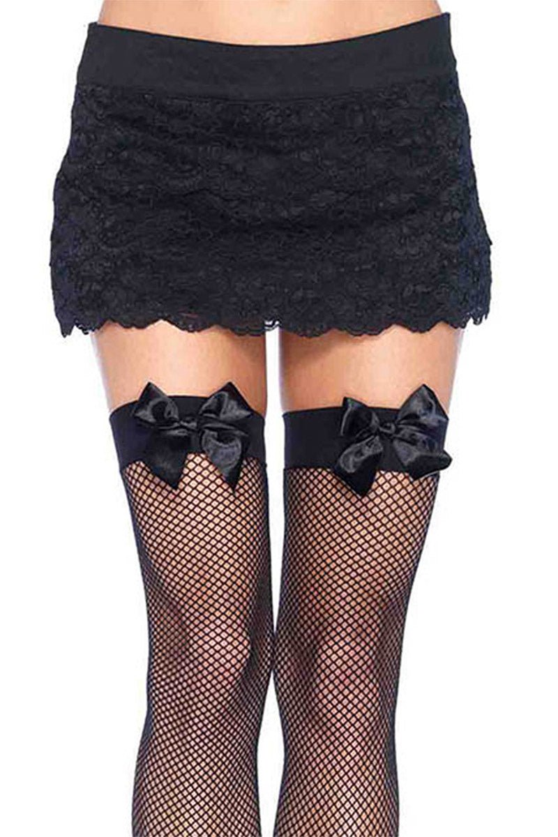 I'm Your Goth Gift Fishnet Thigh Highs [BLACK] - socks & stockings - VampireFreaks - Leg Avenue