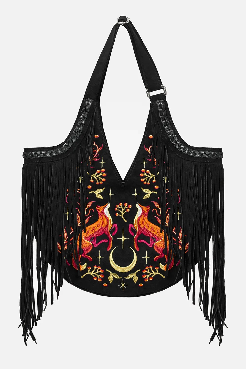 embroidered animal fox bag