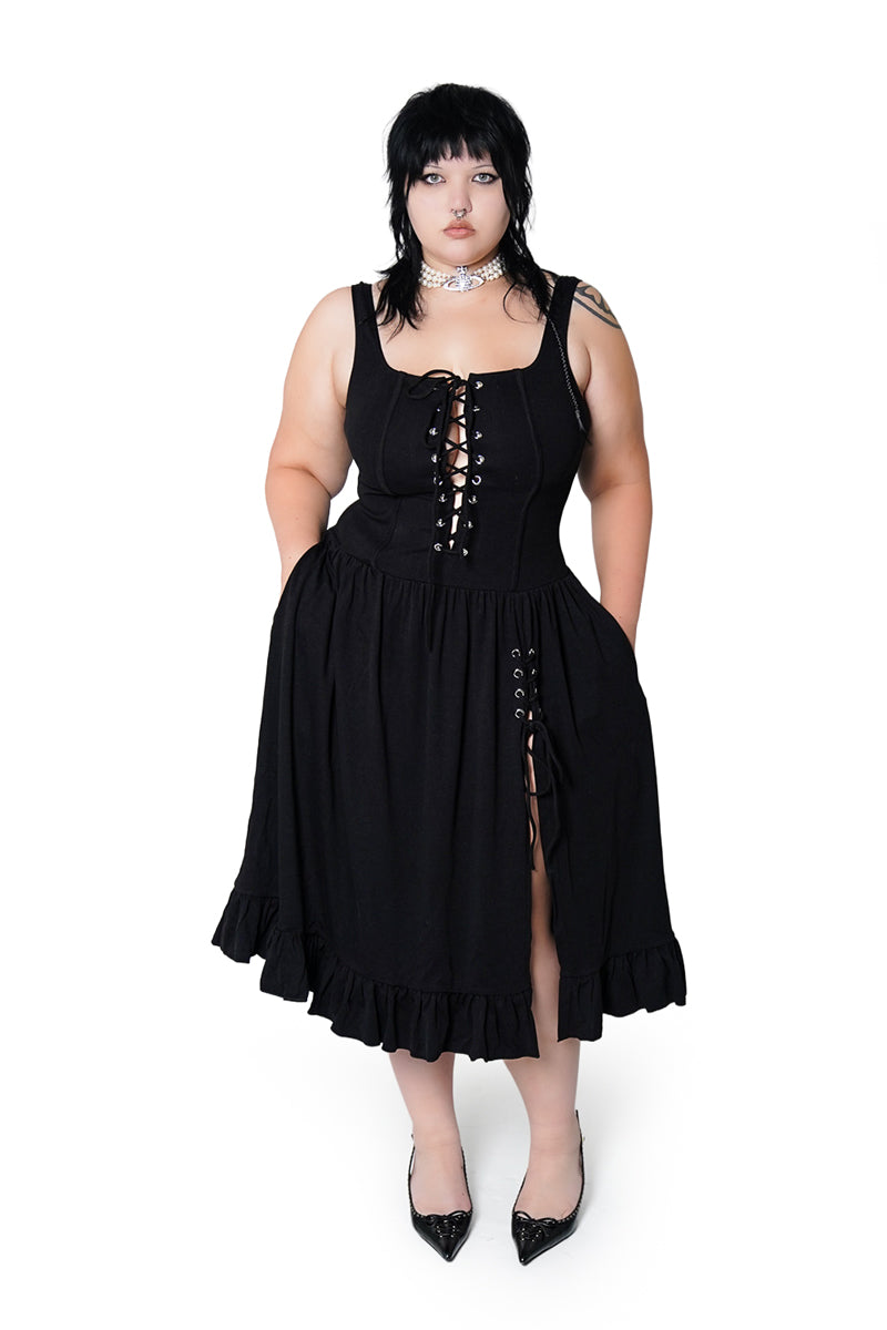 gothic lace-up dress