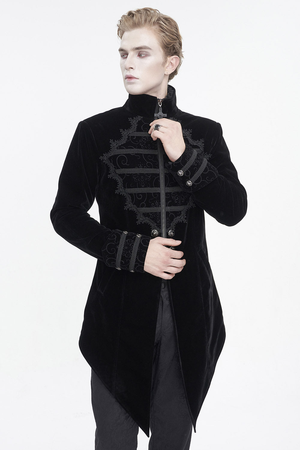 Impaler Vampire Velvet Jacket - mens outerwear - VampireFreaks - Devil Fashion