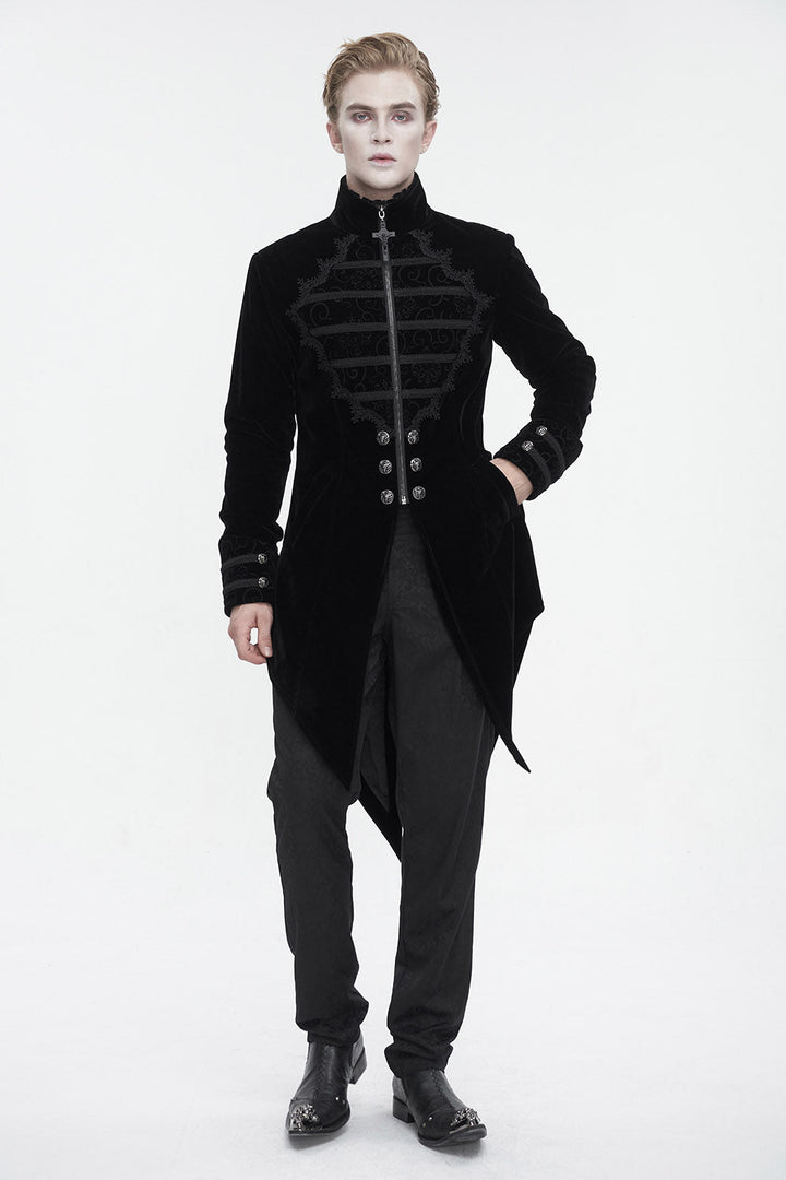 Impaler Vampire Velvet Jacket - mens outerwear - VampireFreaks - Devil Fashion