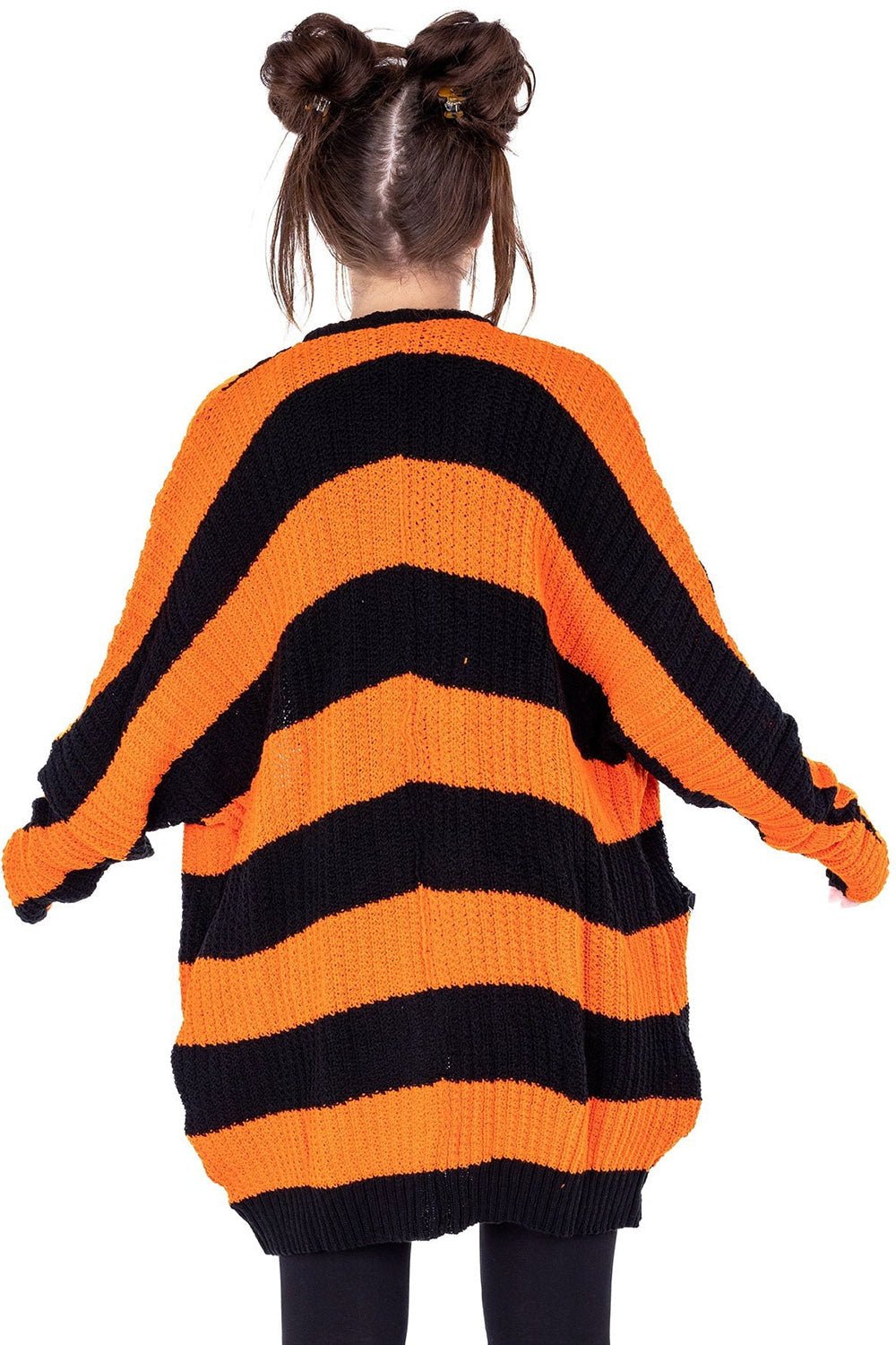 In A Daze Cardigan [BLACK/ORANGE] - womens outerwear - VampireFreaks - Poizen Industries