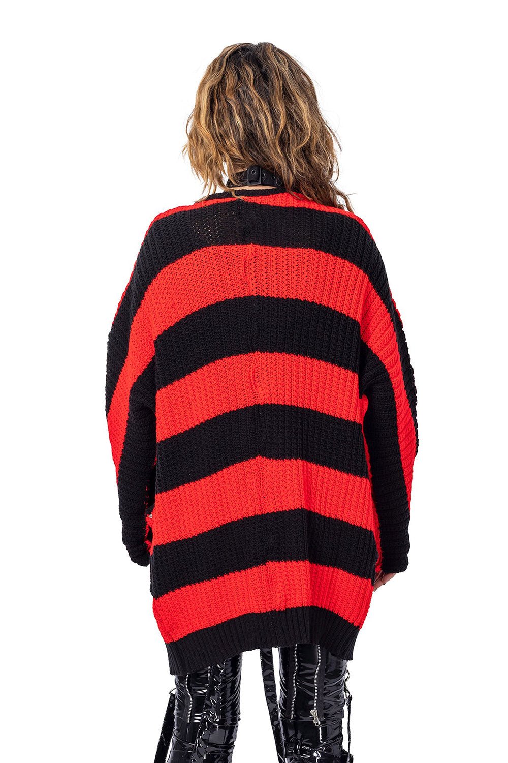 In A Daze Cardigan [BLACK/RED] - womens outerwear - VampireFreaks - Poizen Industries