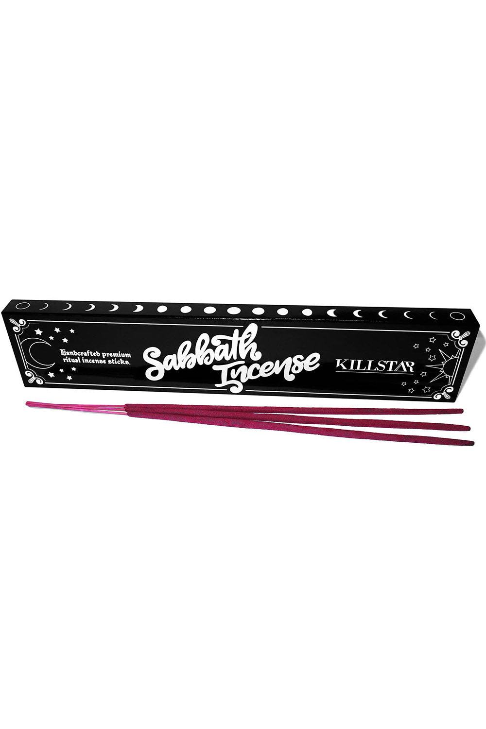 Incense sticks with black packaging featuring 'Sabbath License' and 'Killstar' branding on a white background.
