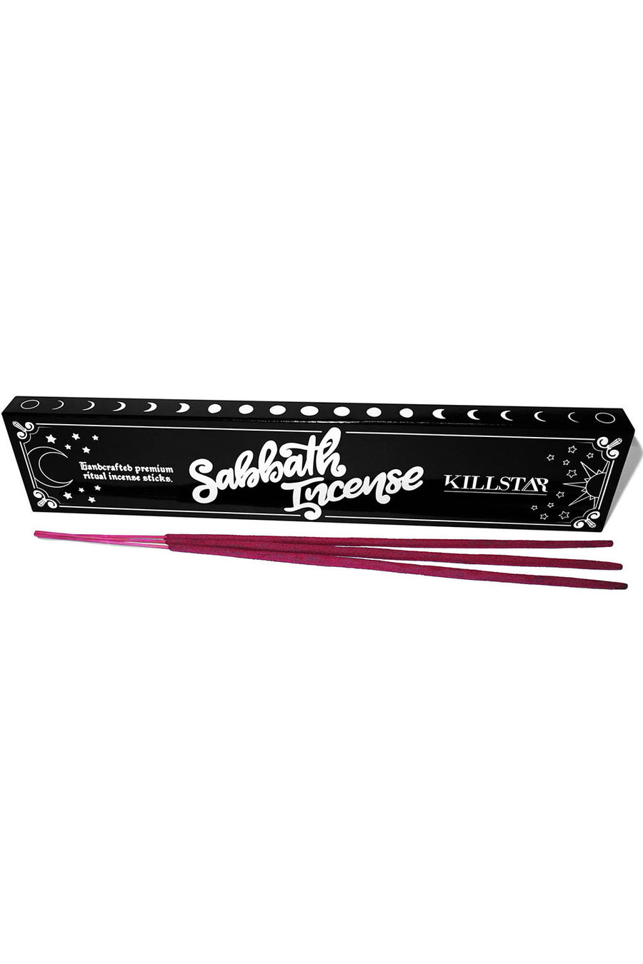 Incense sticks with black packaging featuring 'Sabbath License' and 'Killstar' branding on a white background.