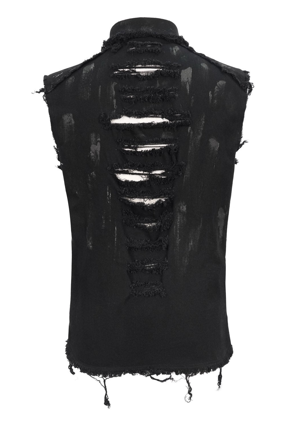 Industrial Punk Distressed Vest - mens tops - VampireFreaks - Devil Fashion