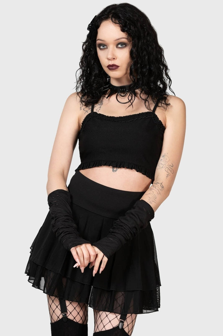 Ines Crop Top - womens tops - VampireFreaks - Killstar