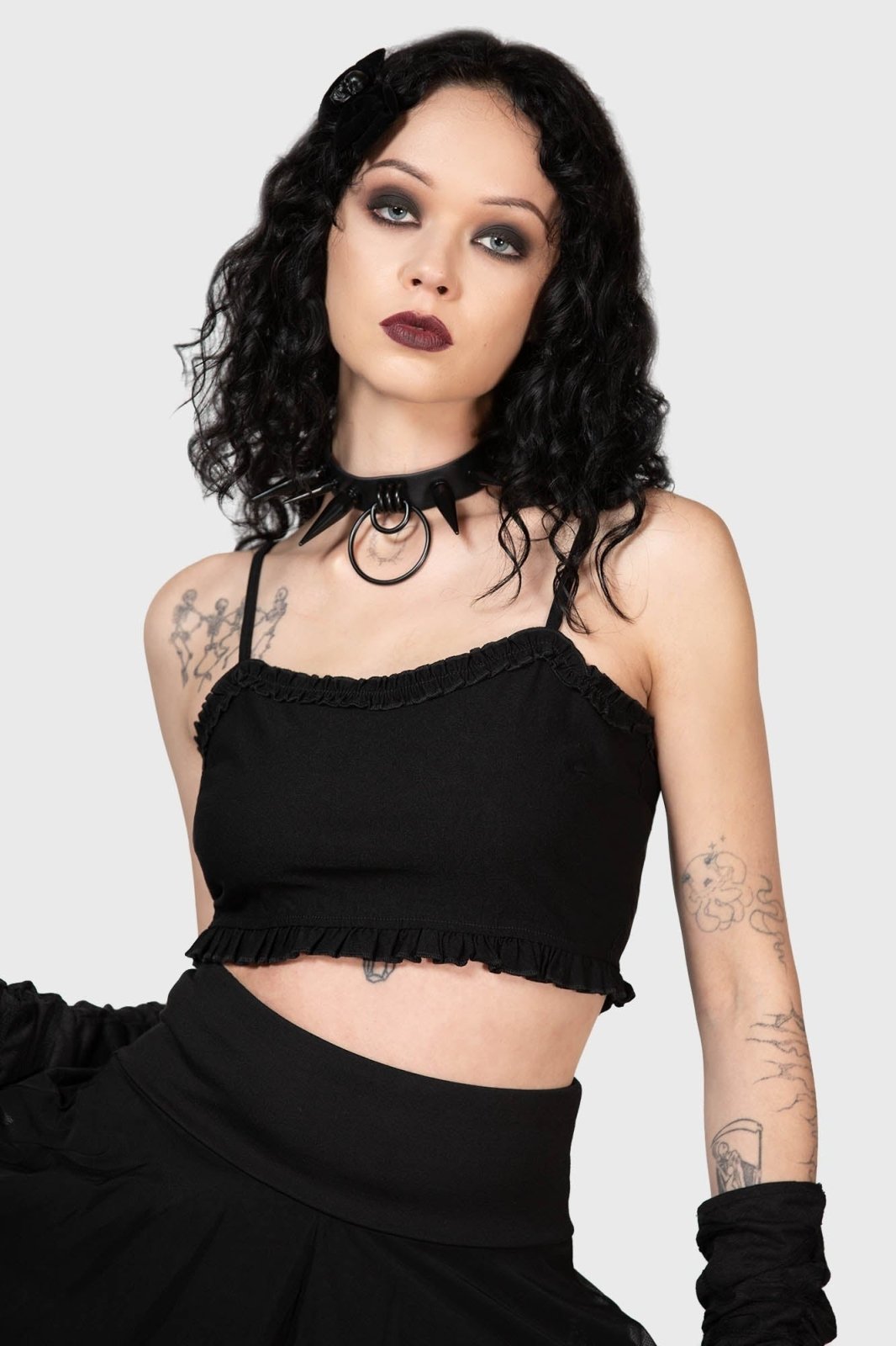 Ines Crop Top - womens tops - VampireFreaks - Killstar