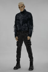 Inmate 999 Distressed Top [BLUE/BLACK] - mens tops - VampireFreaks - Punk Rave