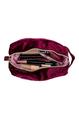 zipper cosmetic bag with light pink lining