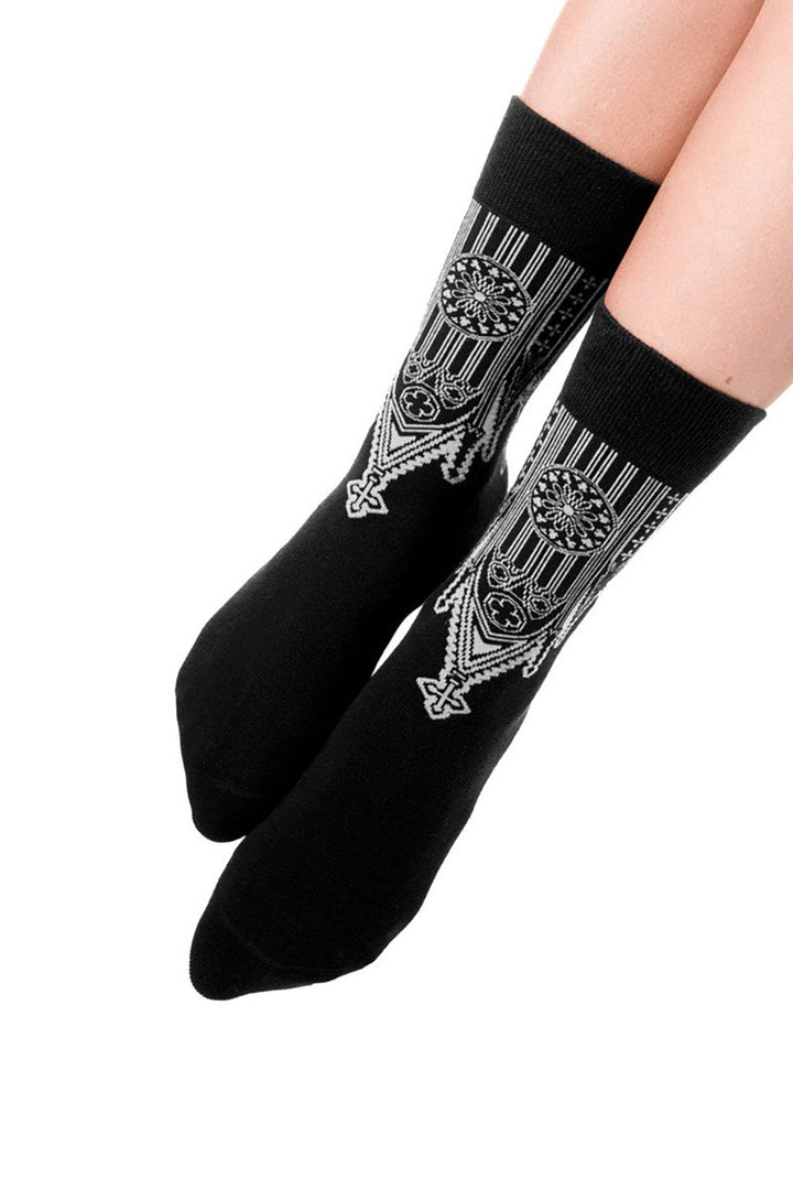 Inverted Cathedral Jacquard Socks - socks & stockings - VampireFreaks - Restyle