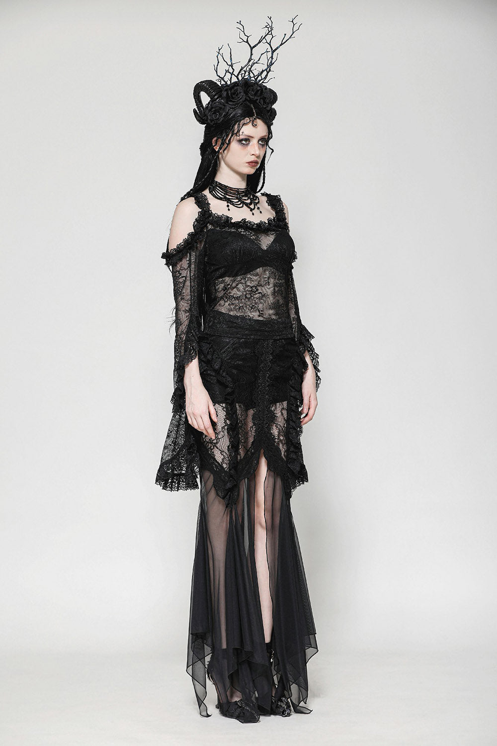 mesh witchy hem skirt by dark in love