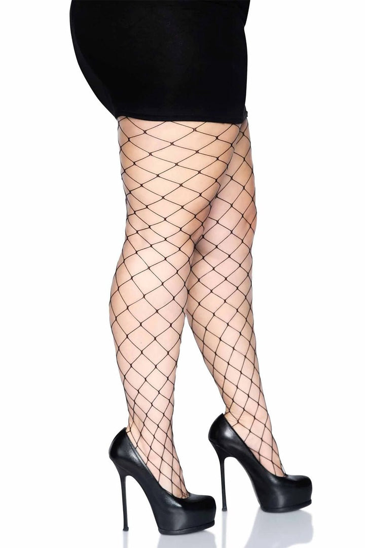 Isla Plus Fence Net Tights [PLUS SIZE] - socks & stockings - VampireFreaks - Leg Avenue