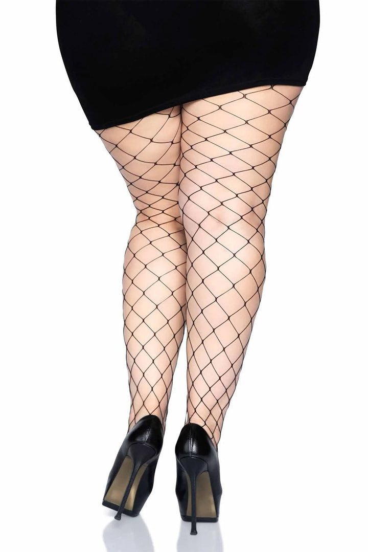 Isla Plus Fence Net Tights [PLUS SIZE] - socks & stockings - VampireFreaks - Leg Avenue