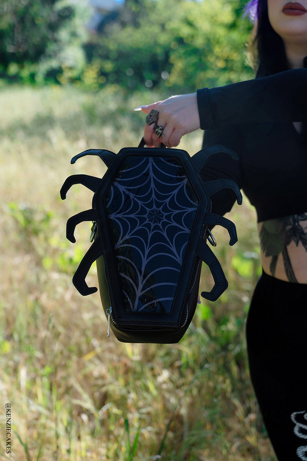 black 3d novelty goth backpack