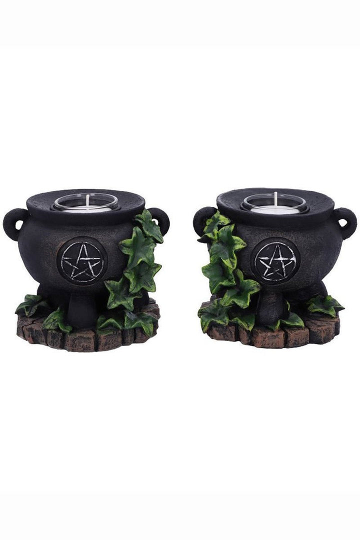 Ivy Cauldron Witches Candle Holders - housewares - VampireFreaks - Nemesis Now