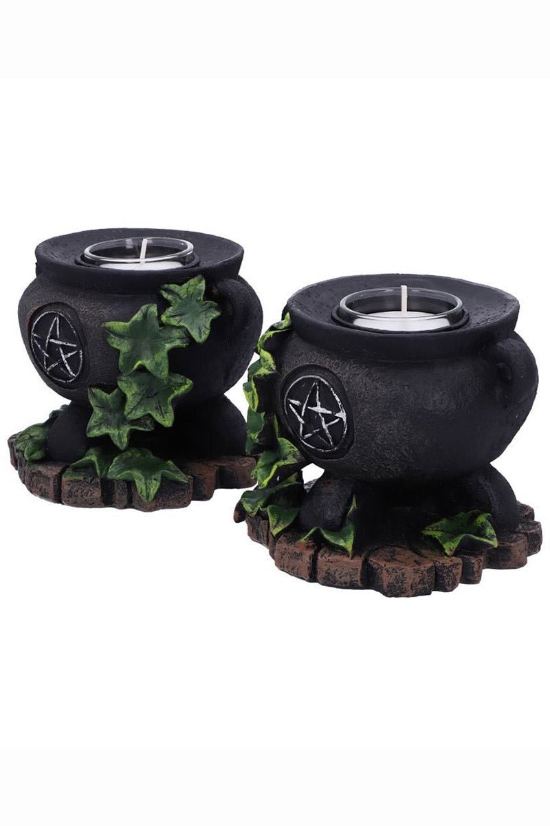 Ivy Cauldron Witches Candle Holders - housewares - VampireFreaks - Nemesis Now