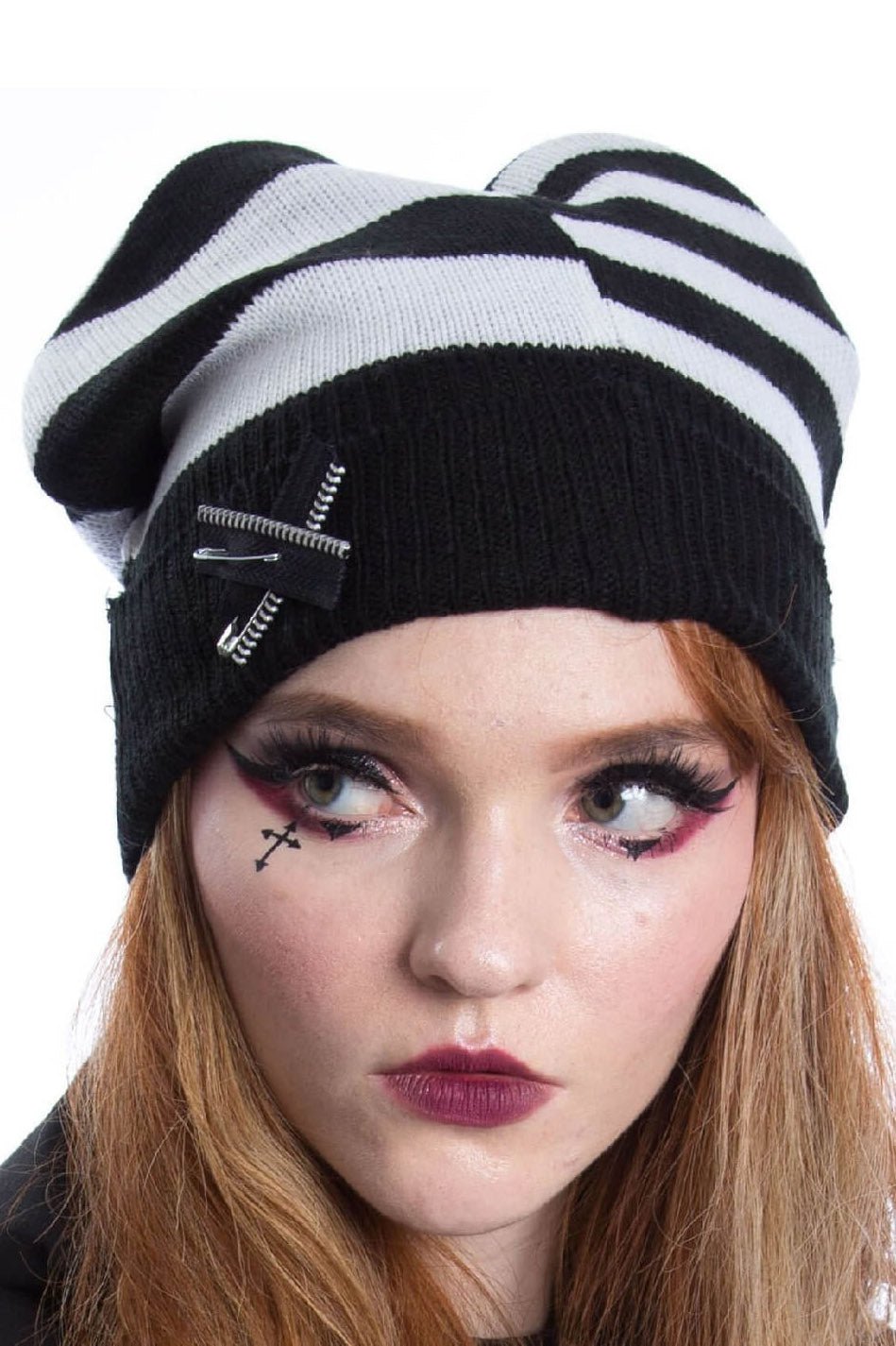 Jack Hat [BLACK/WHITE] - hats & scarves & headwear - VampireFreaks - Poizen Industries