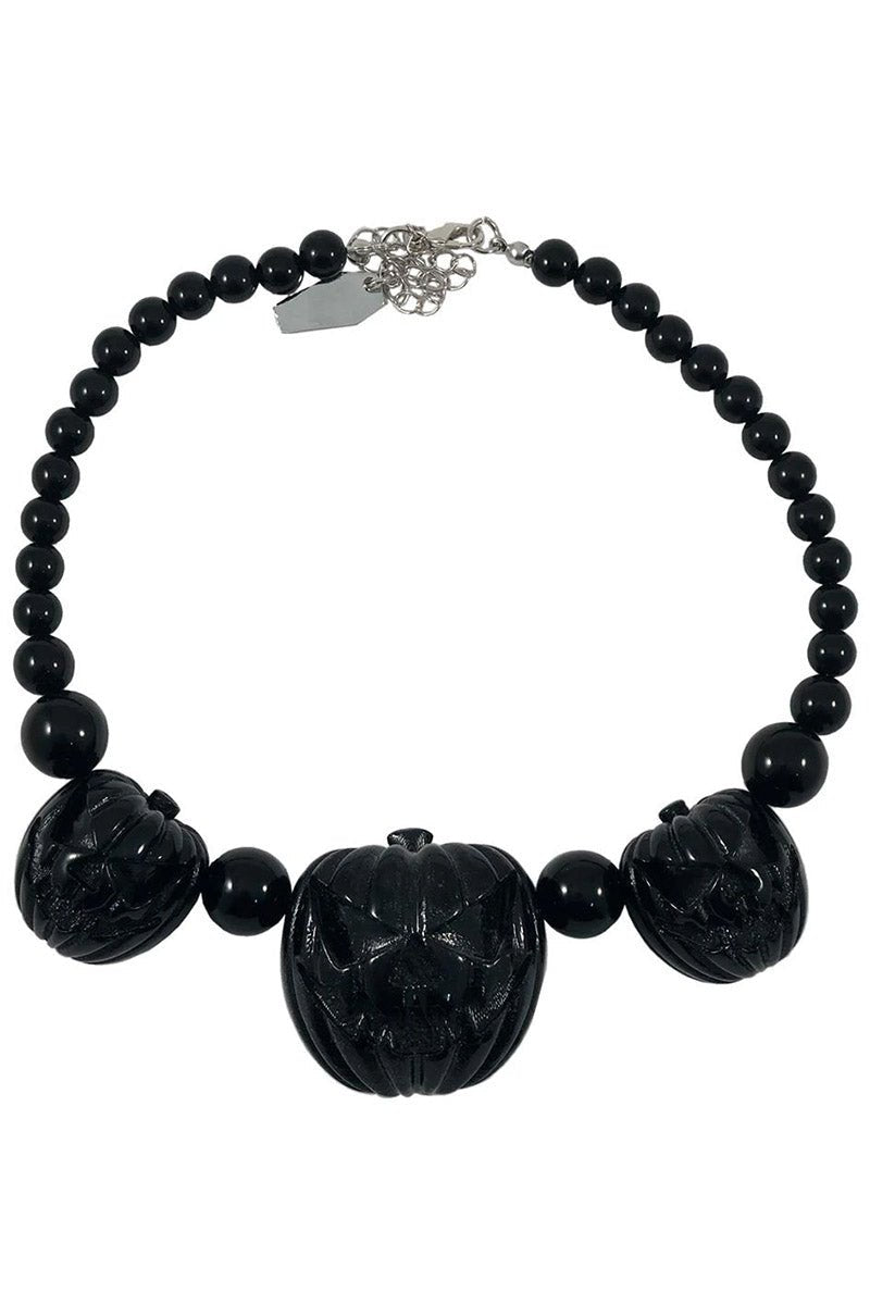 Jack O Lantern Pumpkin Necklace [Black]