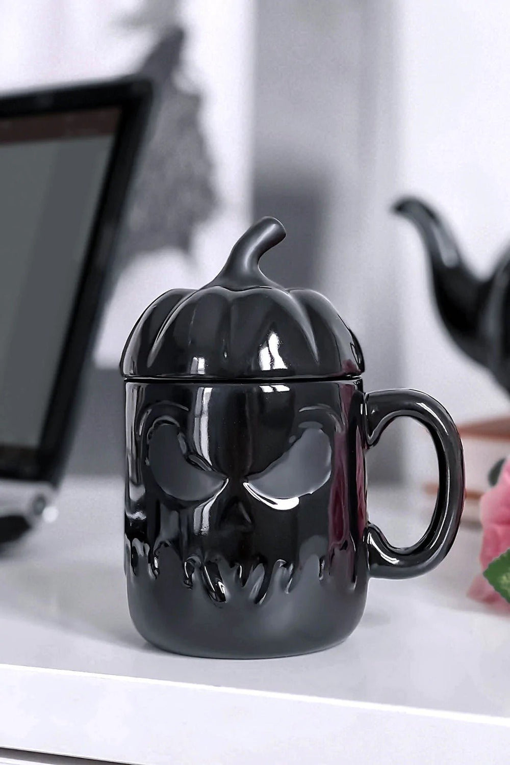 Jack O'Lantern Mug [WITH LID] - housewares - VampireFreaks - Killstar